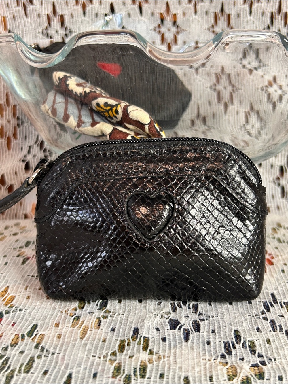 Brighton Snakeskin Look Leather Coin Purse